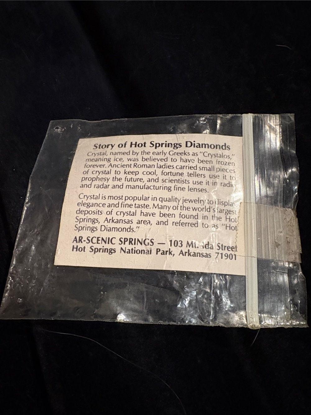 Clear Plastic Ziploc Bag with Informational Insert